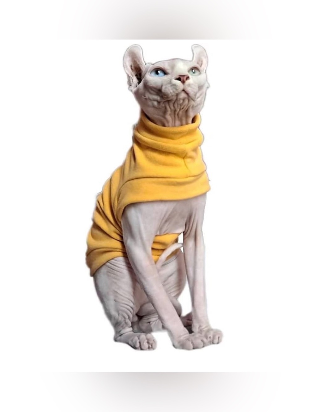 NWT Soft Yellow Cat Sweater for Sphynx and Hairless Cats - XLarge